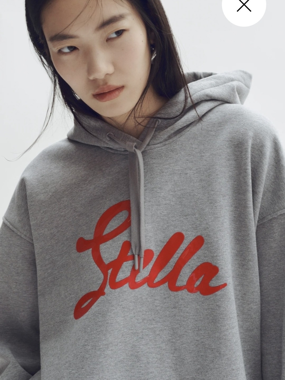 Stella McCarthey X H & M Collaboration Grey Hoodie with Red Script Logo